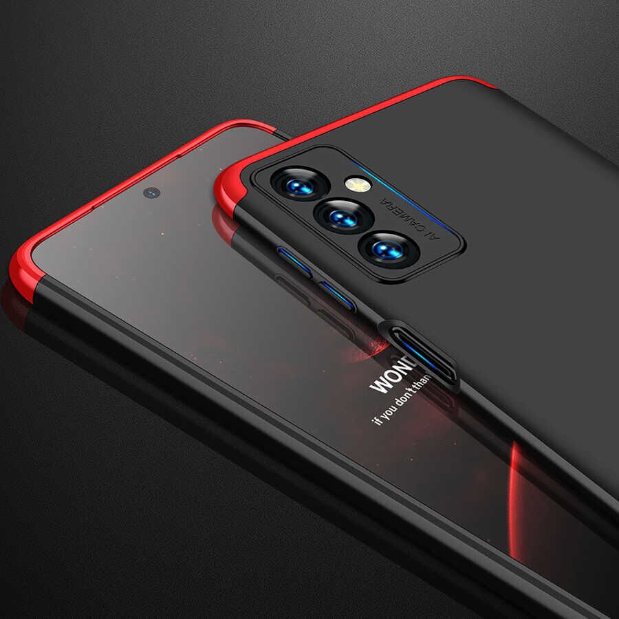 Samsung Galaxy M23 Kılıf 360 Tam Koruma Ön Ve Arka Sert Mika Kapak Orjinal Ays Gkk Kapak Mavi