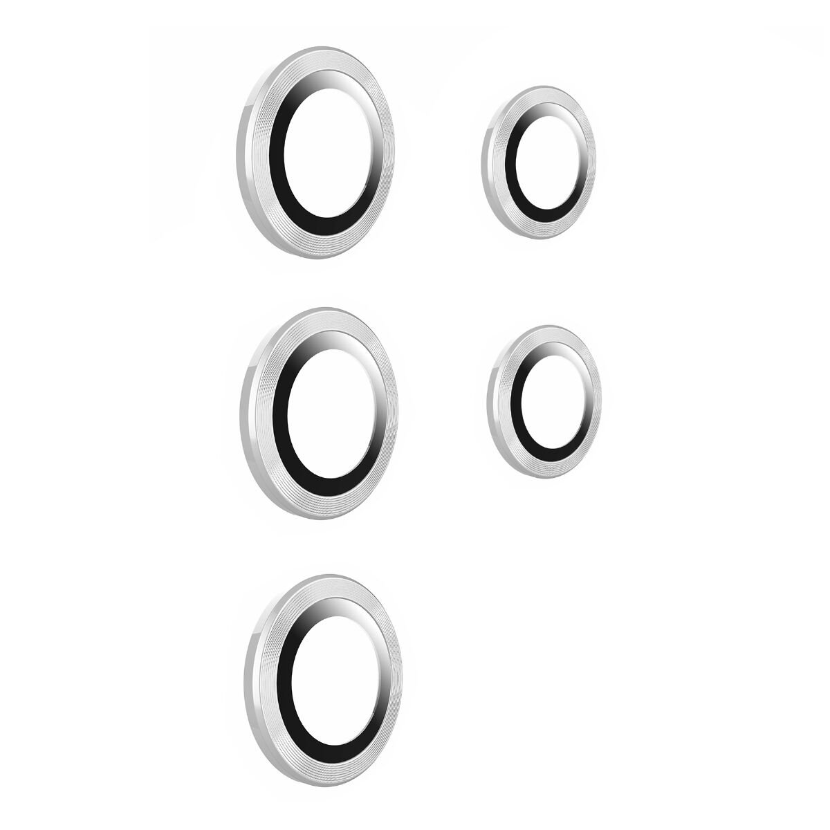 Samsung Galaxy S23 Ultra Kamera Lens Koruyucu Cam Filmi Tam Kaplama Tasarım (z-kamera-camı) Gümüş