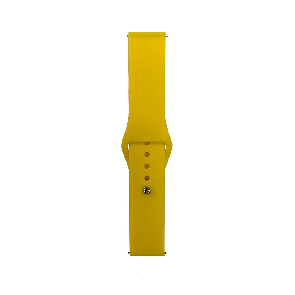Huawei GT2 46mm - 22mm Kordon Silikon Strap Kayış (Klasik) Sarı