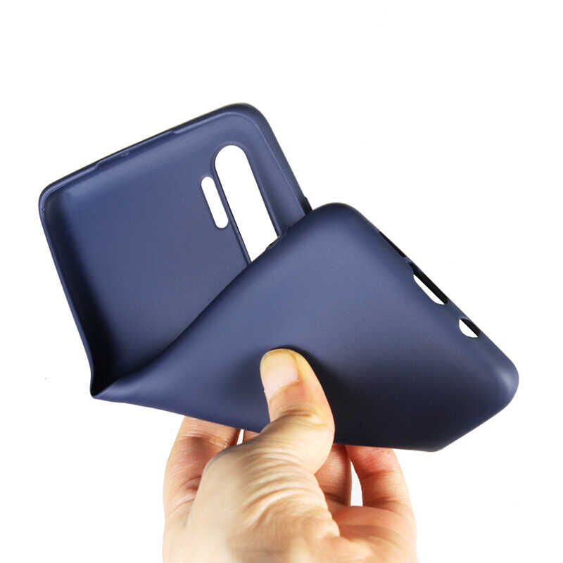 Xiaomi Mi Note 10 Lite Kılıf Yumuşak Dokulu Soft Esnek İnce Mat Renkli Silikon Kapak (PREMİER) Mürdüm