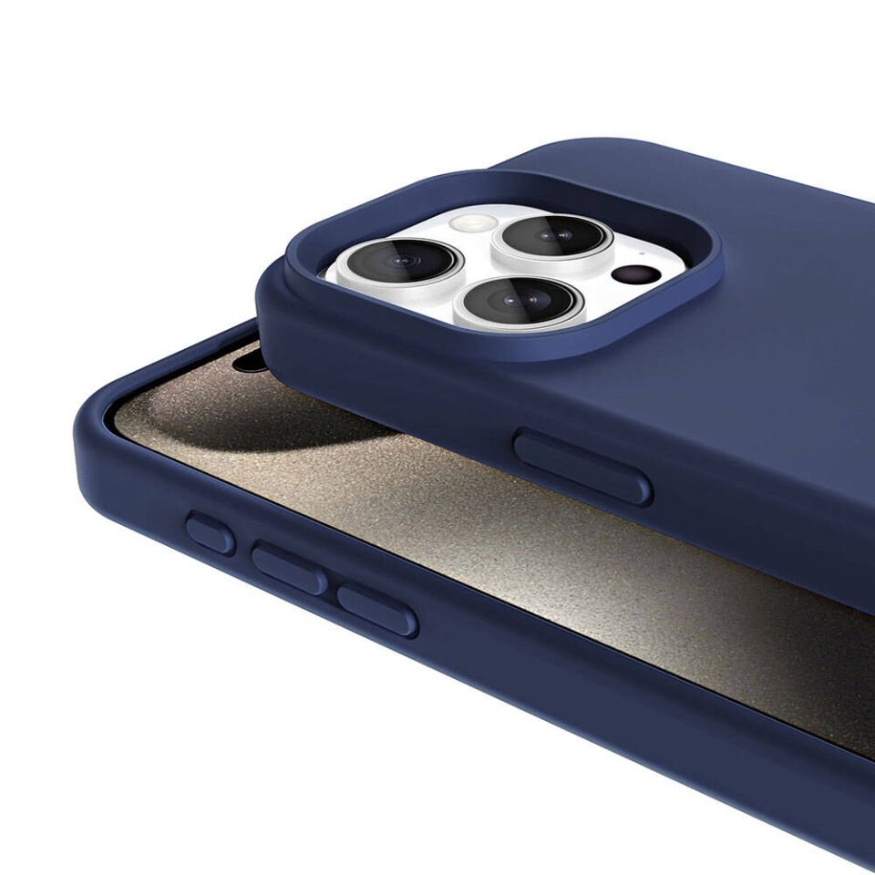 Apple iPhone 15 Pro Max Kılıf Kamera Çıkıntılı İçi Kadife Lansman Dokulu Silikon Kapak (Kivi) Pembe