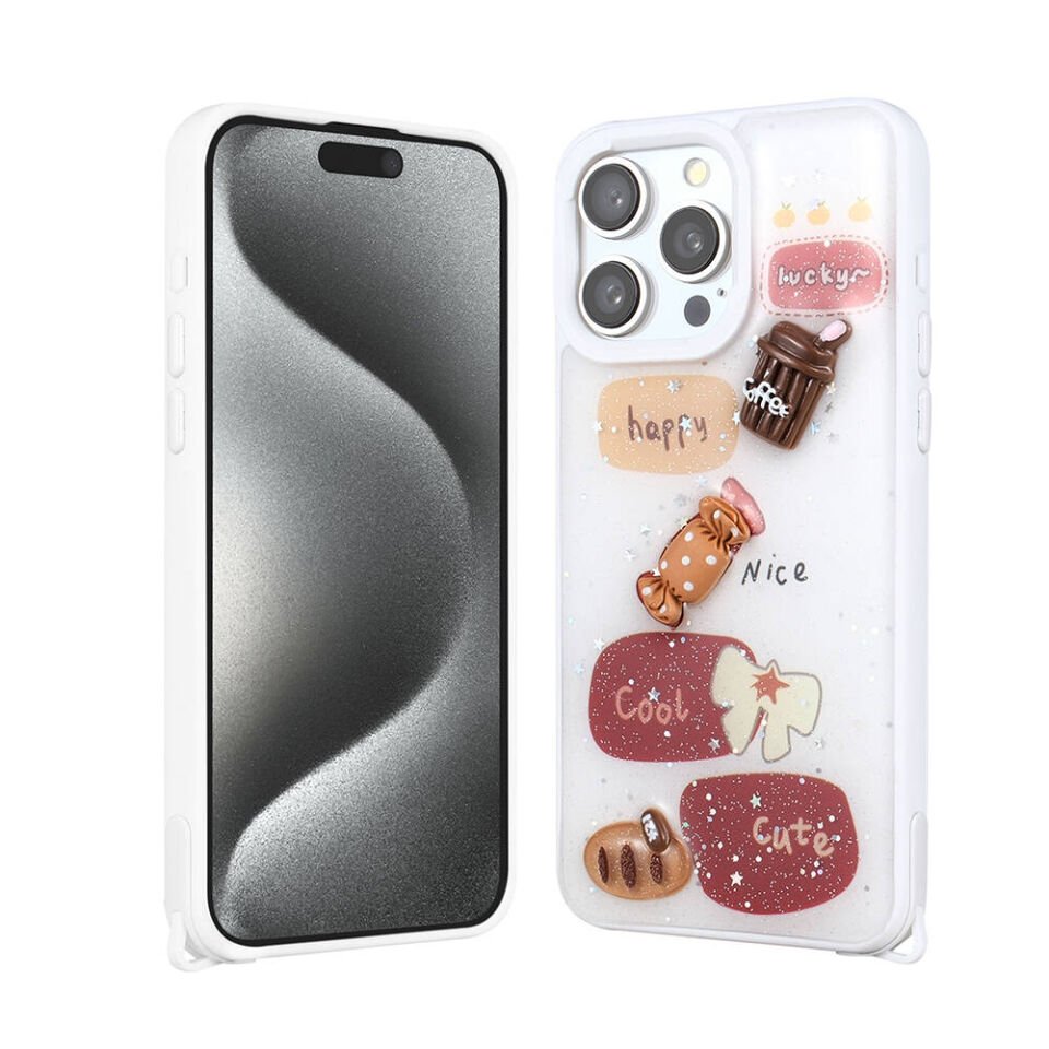Apple iPhone 15 Pro Max Kılıf Parlayan Simli Kabartma Figürlü HEPTEKİLETİŞİM Cevze Kapak