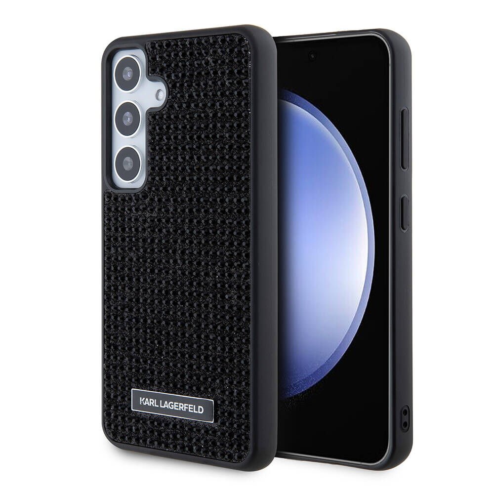 Samsung Galaxy S24 Plus Kılıf Karl Lagerfeld Taşlı Metal Logo Orjinal Lisanslı Kapak