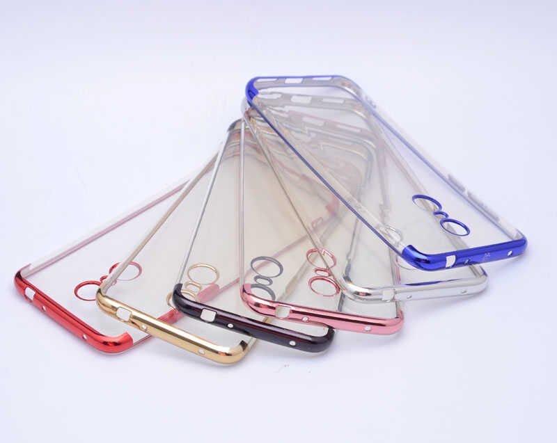 Xiaomi Redmi 5 Plus Kılıf Dört Köşe Renkli Lazer Şeffaf Silikon Kapak (GLİTTER) Siyah