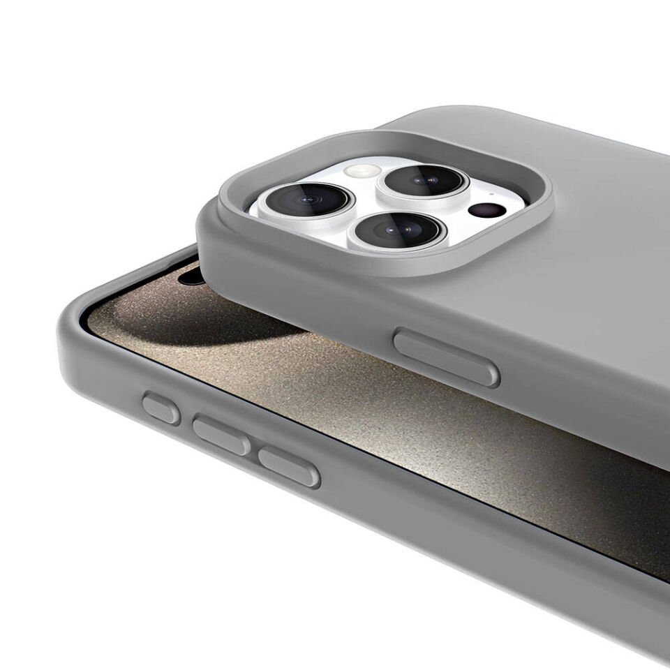 Apple iPhone 15 Pro Max Kılıf Kamera Çıkıntılı İçi Kadife Lansman Dokulu Silikon Kapak (Kivi) Kırmızı