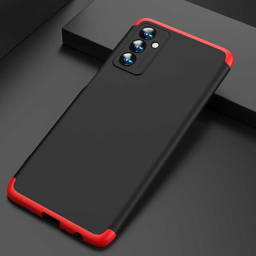 Samsung Galaxy M23 Kılıf 360 Tam Koruma Ön Ve Arka Sert Mika Kapak Orjinal Ays Gkk Kapak Siyah-Gri