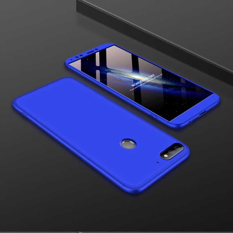 Huawei Y7 2018 Kılıf 360 Tam Koruma Ön Ve Arka Sert Mika Kapak Orjinal Ays Gkk Kapak Rose Gold