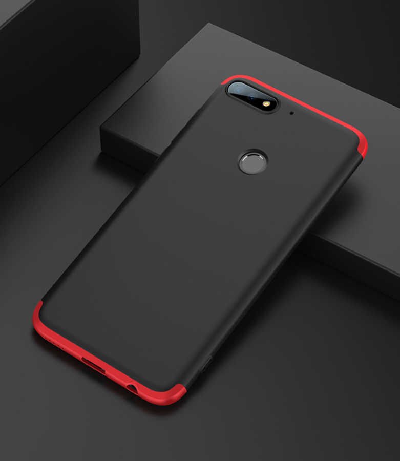 Huawei Y7 2018 Kılıf 360 Tam Koruma Ön Ve Arka Sert Mika Kapak Orjinal Ays Gkk Kapak Rose Gold