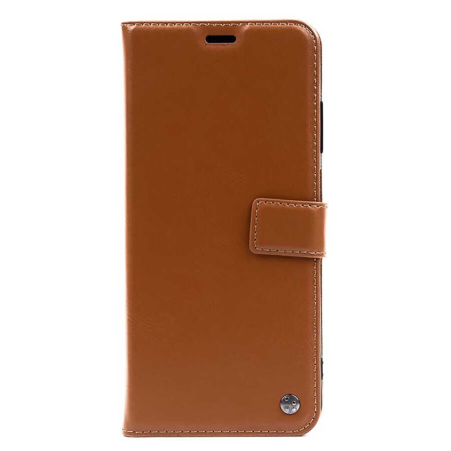 Tecno Camon 18 Kılıf Pu Deri Kapaklı Standlı Kartlıklı Bölmeli Deluxe Cüzdan Kırmızı
