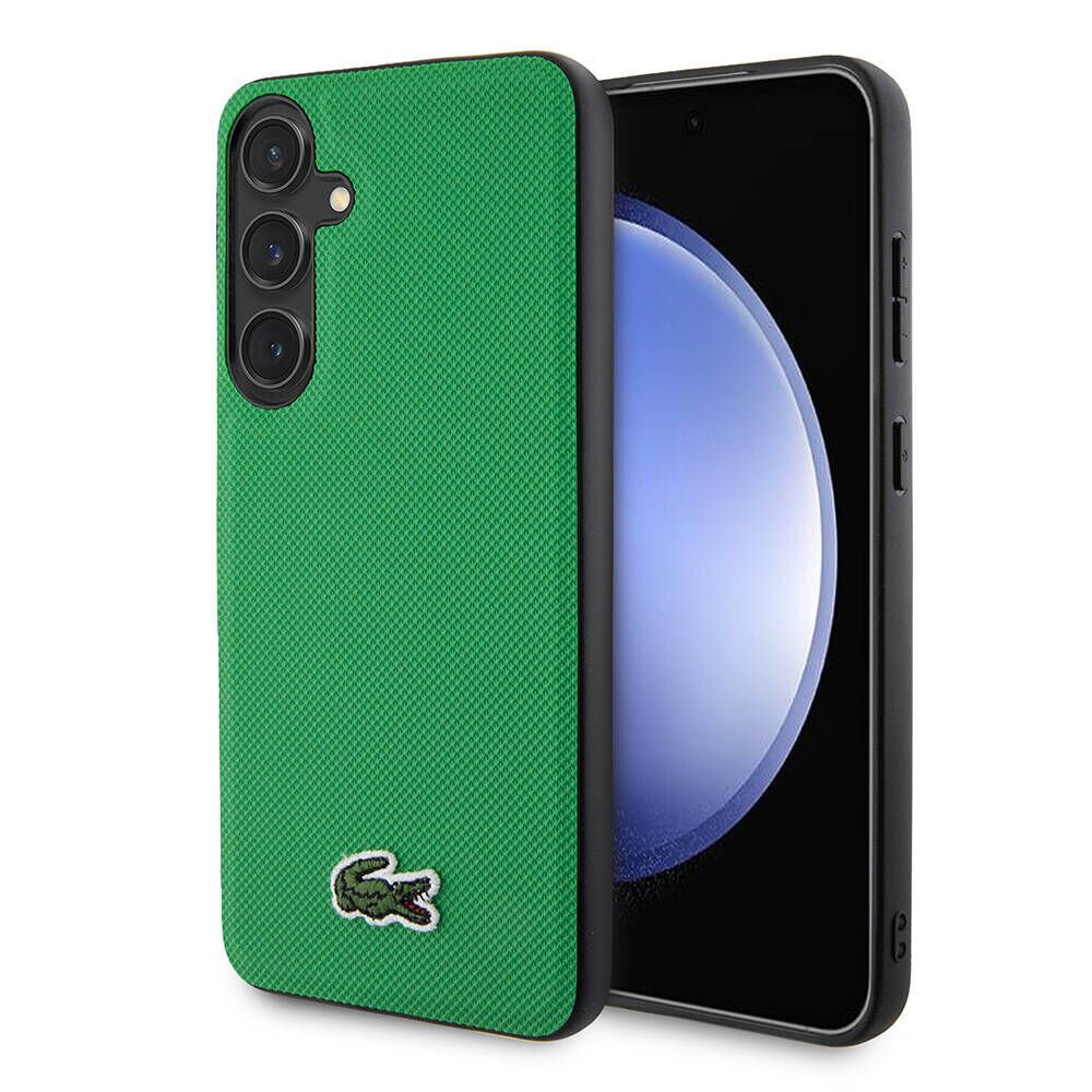 Samsung Galaxy S24 Plus Kılıf Lacoste Orjinal Lisanslı PU Pike Desenli Arka Yüzey İkonik Timsah Dokuma Logolu Kapak