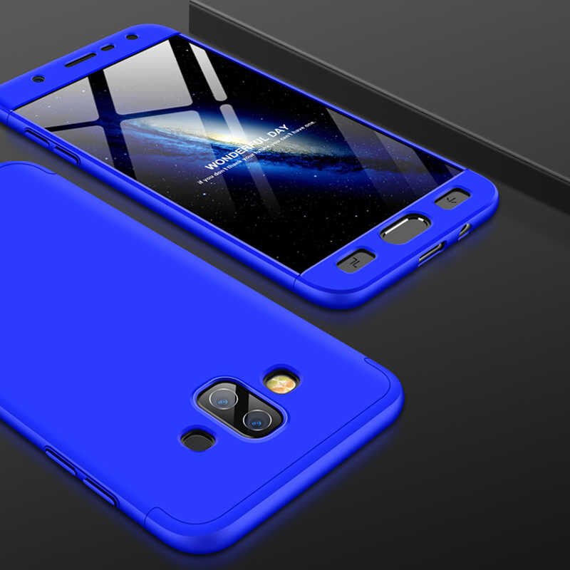 Samsung Galaxy J7 Duo Kılıf 360 Tam Koruma Ön Ve Arka Sert Mika Kapak Orjinal Ays Gkk Kapak Siyah