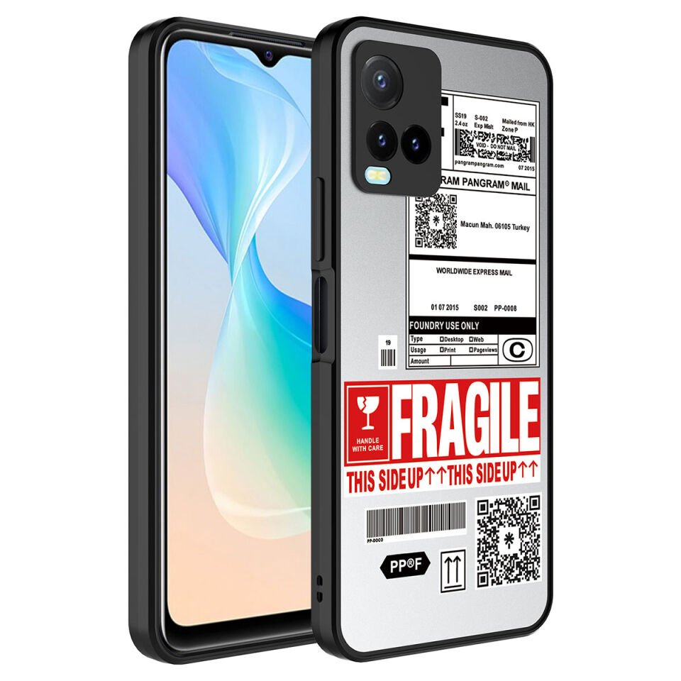 Vivo Y21S Kılıf Aynalı Desenli Kamera Korumalı Parlak Renkli Sert Kapak (Mirror) Yazı