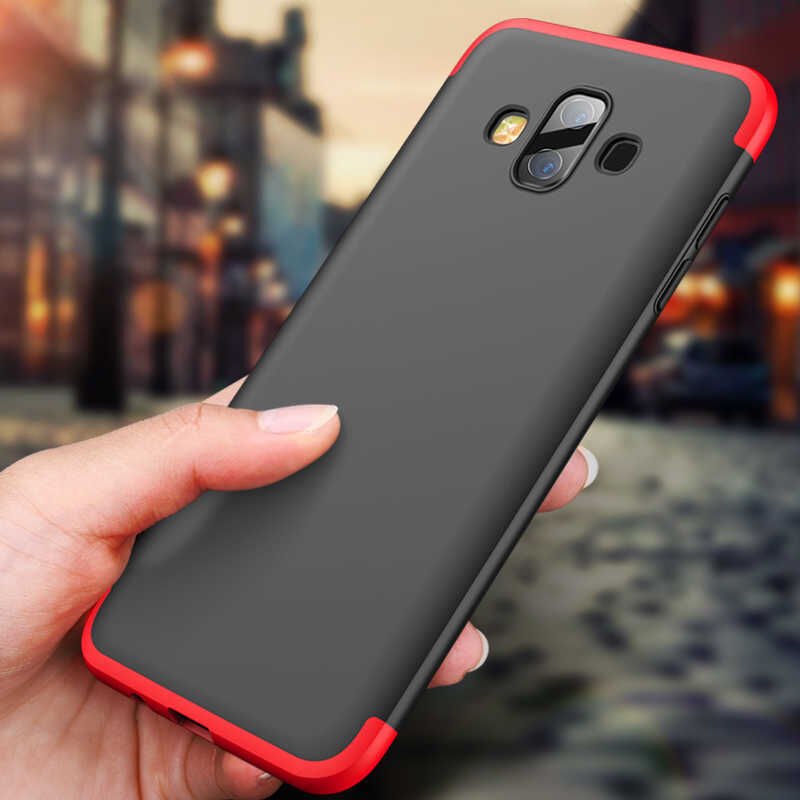 Samsung Galaxy J7 Duo Kılıf 360 Tam Koruma Ön Ve Arka Sert Mika Kapak Orjinal Ays Gkk Kapak Kırmızı