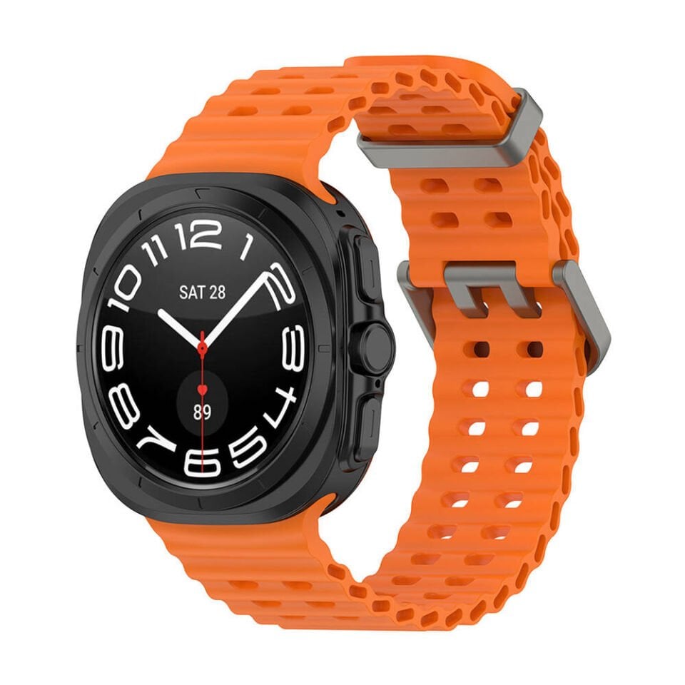 Samsung Galaxy Watch Ultra 47mm HEPTEKİLETİŞİM KRD-118 Tırtıklı Tasarım Silikon Kordon