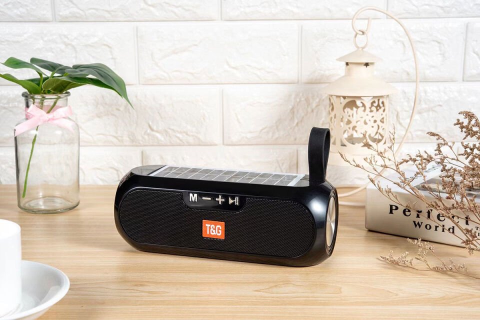 HEPTEKİLETİŞİM TG182 Güneş Enerjili FM Radyo Özellikli AUX USB Kart Okuyucu Portlu Bluetooth Hoparlör Speaker