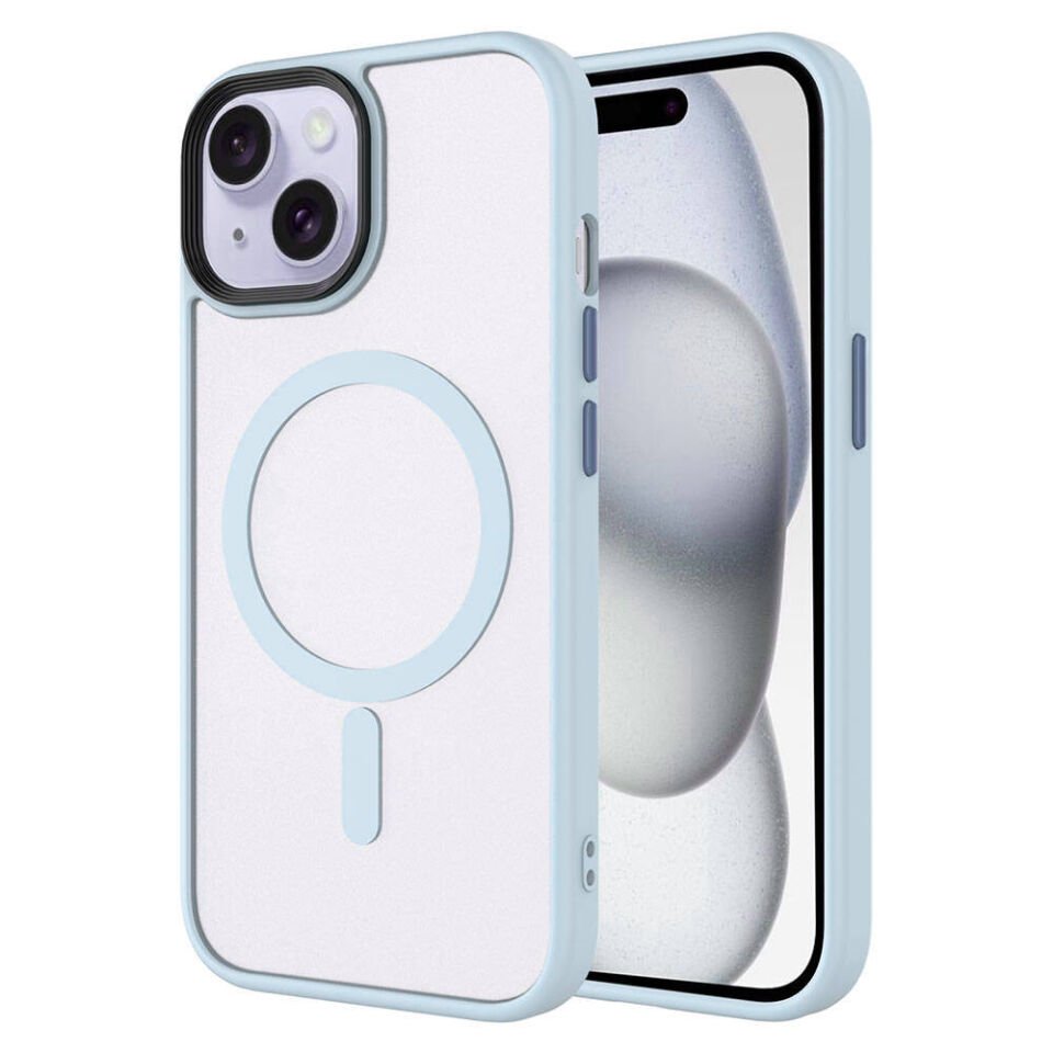 Apple iPhone 15 Kılıf Mat Arka Yüzey Wireless Şarj Özellikli HEPTEKİLETİŞİM Flet Magsafe Kapak