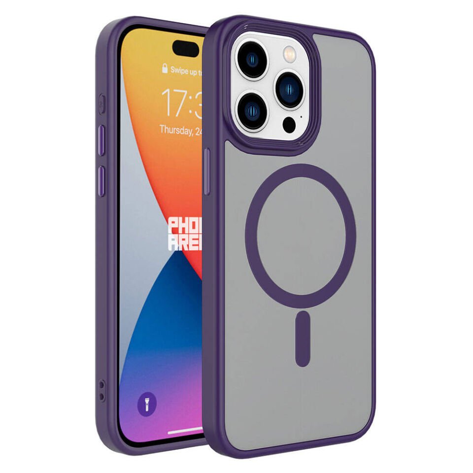 Apple iPhone 15 Pro Kılıf Mat Arka Yüzey Wireless Şarj Özellikli HEPTEKİLETİŞİM Flet Magsafe Kapak
