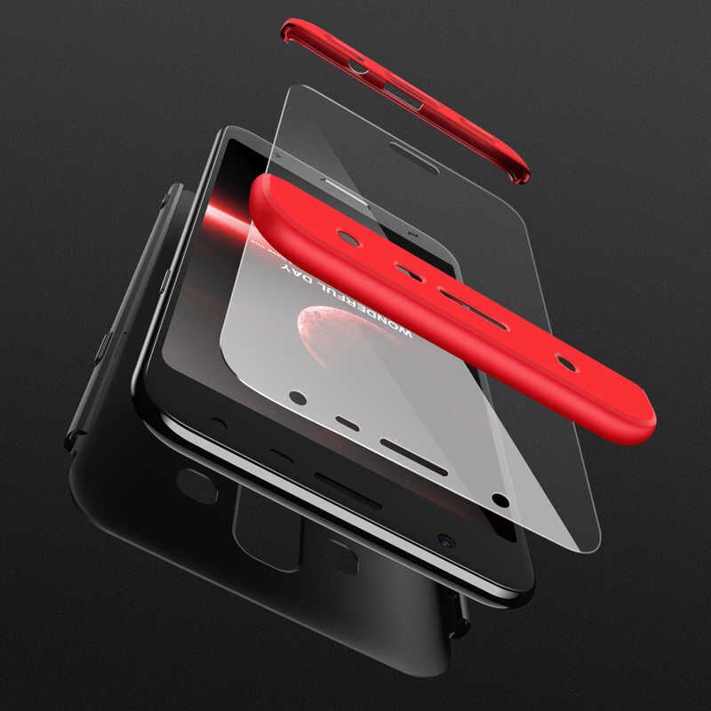 Samsung Galaxy J7 Duo Kılıf 360 Tam Koruma Ön Ve Arka Sert Mika Kapak Orjinal Ays Gkk Kapak Rose Gold