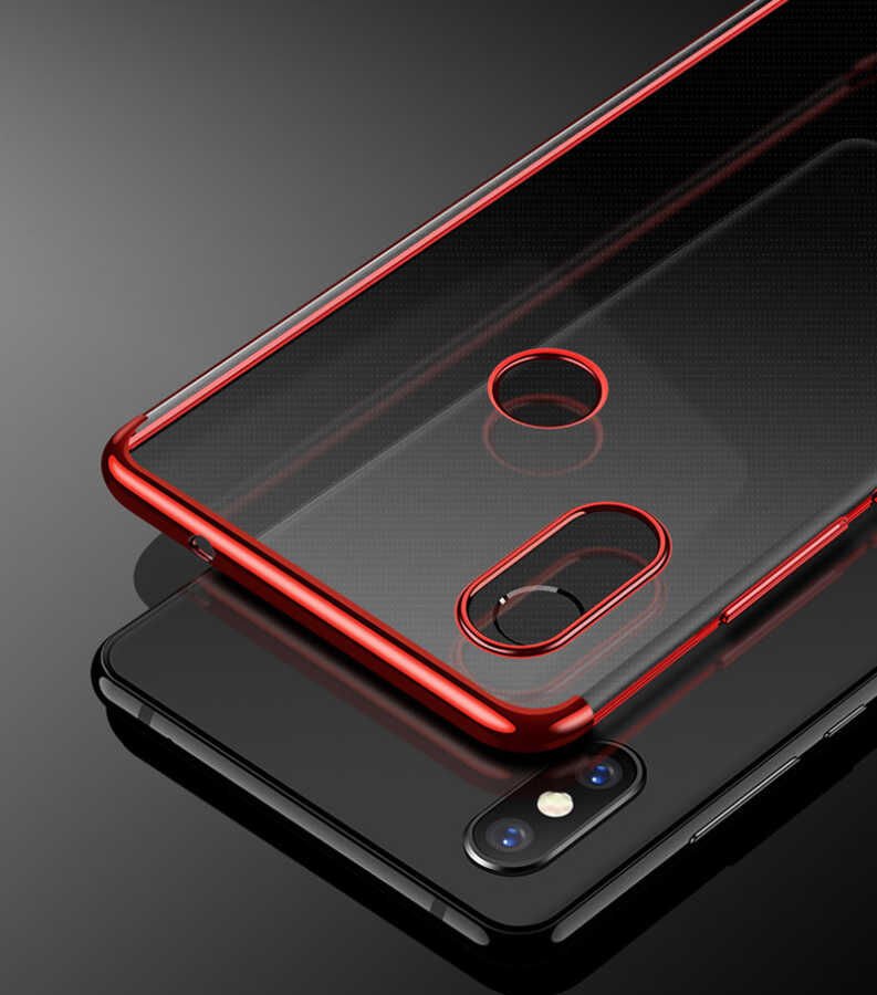 Xiaomi Mi 8 SE Kılıf Dört Köşe Renkli Lazer Şeffaf Silikon Kapak (GLİTTER) Gri