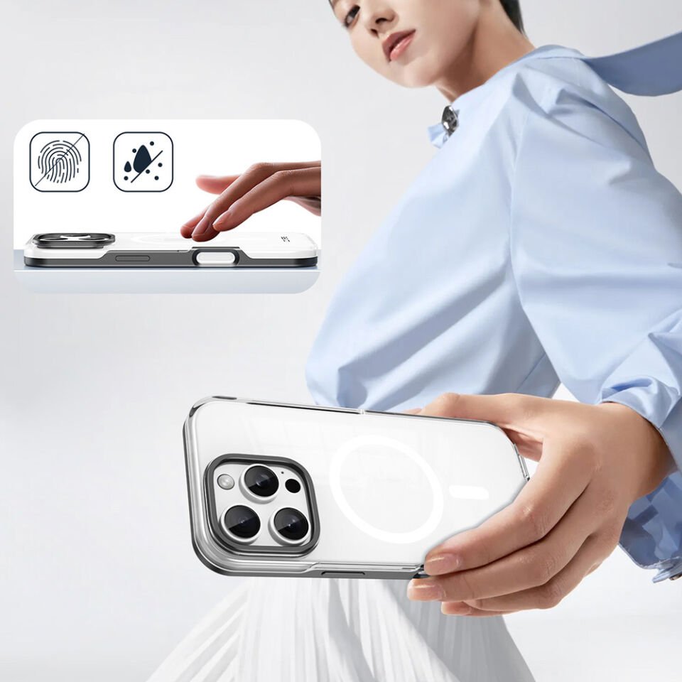 Apple iPhone 16 Pro Max Kılıf Magsafe Şarj Özellikli Çıkarılabilir Arka Yüzeyli Kapak (Polar) Siyah