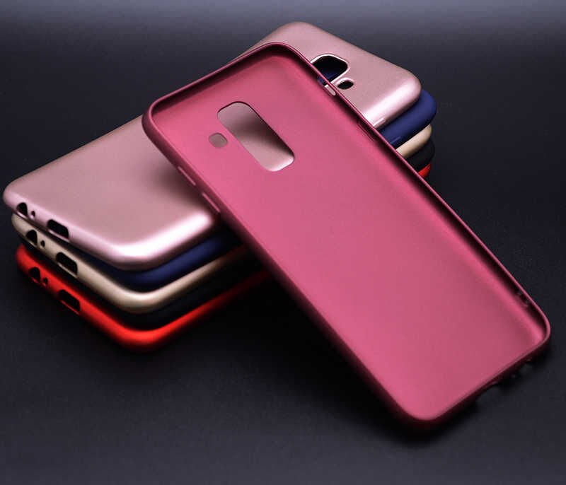Samsung Galaxy J8 Kılıf Yumuşak Dokulu Soft Esnek İnce Mat Renkli Silikon Kapak (PREMİER) Saks Mavi