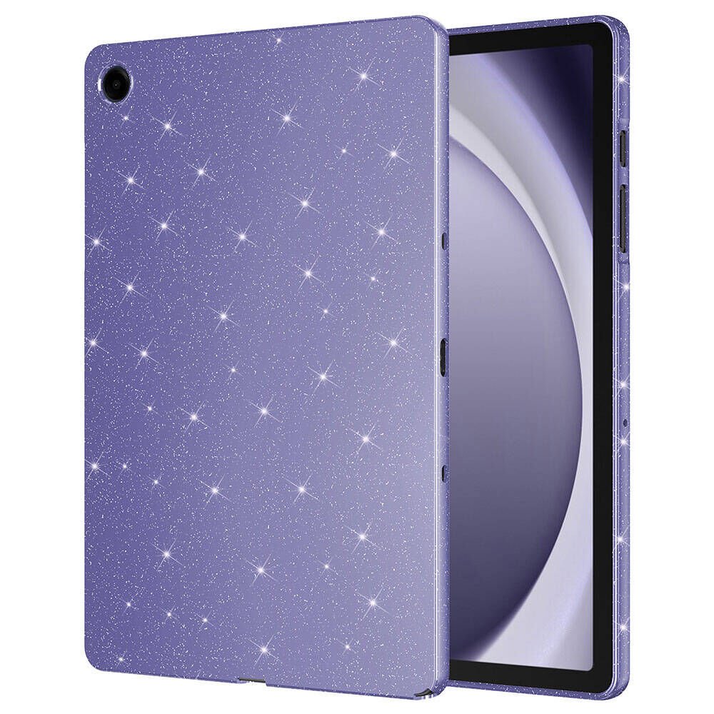 Samsung Galaxy Tab A9 Plus SM-X210 11'' Tablet Kılıf Simli Glittering Tam Korumalı (Koton Case) Derin Mor