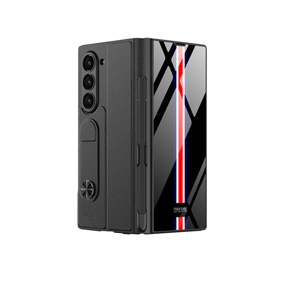 ​Samsung Galaxy Z Fold 6 Kılıf Kamera Korumalı Kartlıklı Kalem Bölmeli HEPTEKİLETİŞİM Kıpta Çizgili Droga Kılıf
