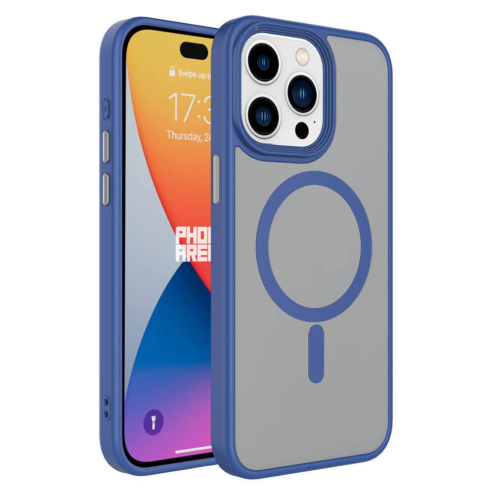 Apple iPhone 15 Pro Max Kılıf Mat Arka Yüzey Wireless Şarj Özellikli HEPTEKİLETİŞİM Flet Magsafe Kapak