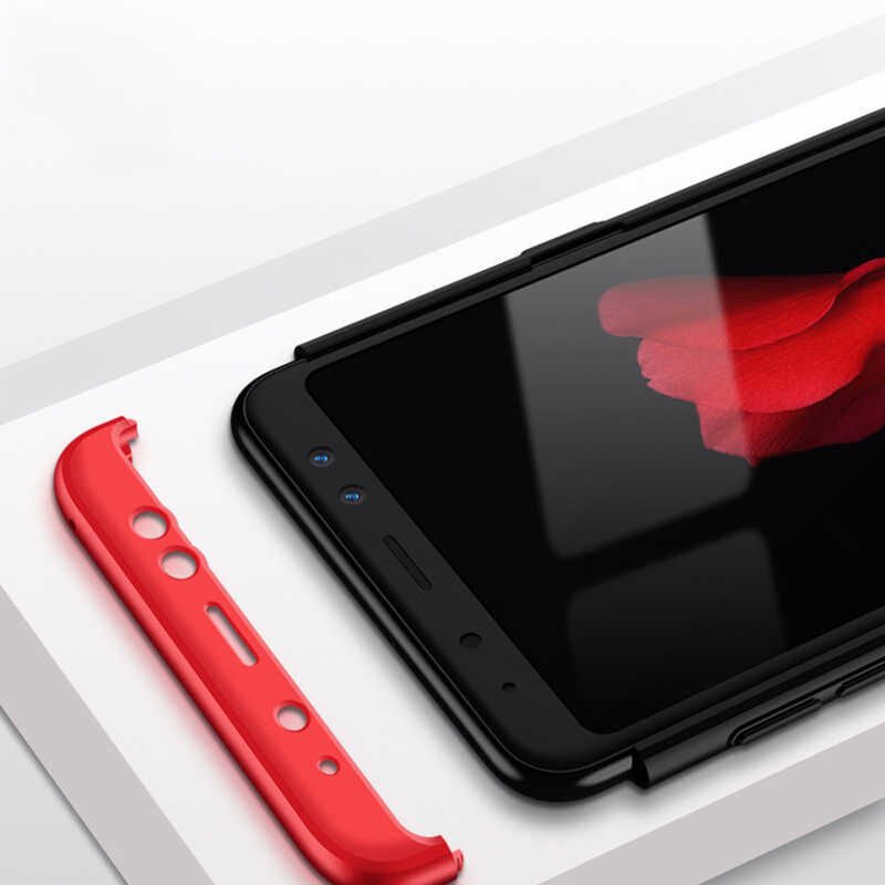 Samsung Galaxy A6 2018 Kılıf 360 Tam Koruma Ön Ve Arka Sert Mika Kapak Orjinal Ays Gkk Kapak Siyah