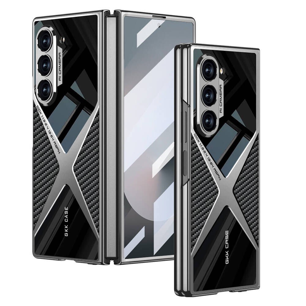 Samsung Galaxy Z Fold 6 Kılıf Ultra İnce Kamera Korumalı PC + Karbon Arka Yüzey HEPTEKİLETİŞİM X-Pro Kapak