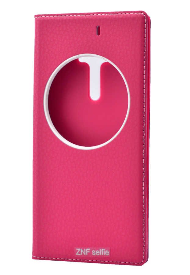 Asus Zenfone Selfİe ZD551KL Kapaklı Kılıf Mıknatıslı 360 Tam Korumalı (DOLCE) Pembe Koyu