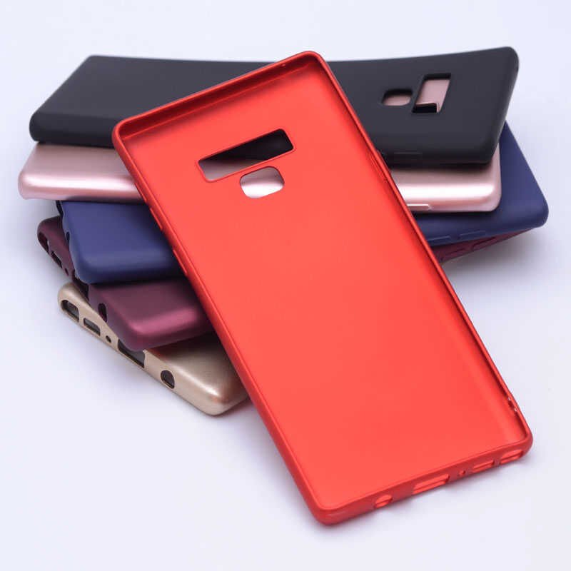 Samsung Galaxy Note 9 Kılıf Yumuşak Dokulu Soft Esnek İnce Mat Renkli Silikon Kapak (PREMİER) Kırmızı