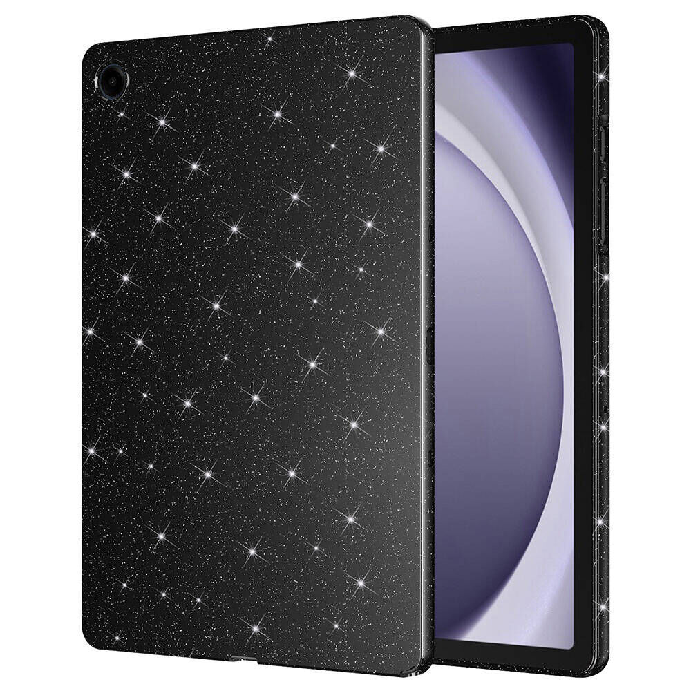Samsung Galaxy Tab A9 Plus SM-X210 11'' Tablet Kılıf Simli Glittering Tam Korumalı (Koton Case) Siyah