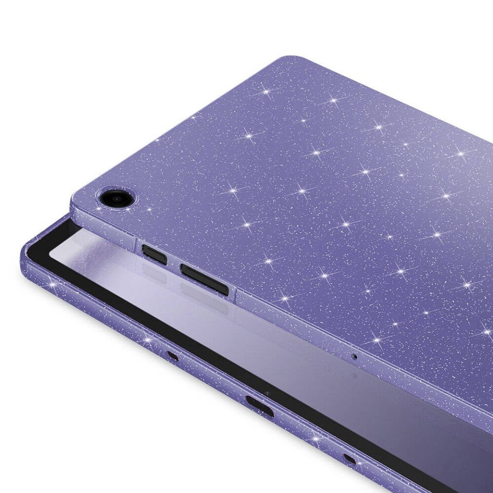 Samsung Galaxy Tab A9 Plus SM-X210 11'' Tablet Kılıf Simli Glittering Tam Korumalı (Koton Case) Siyah