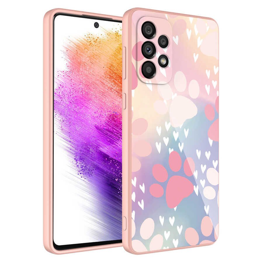 Samsung Galaxy A33 5G Kılıf Kamera Korumalı Bulut Desenli Renkli Sert Parlak Silikon Kapak (Epoksi) NO4