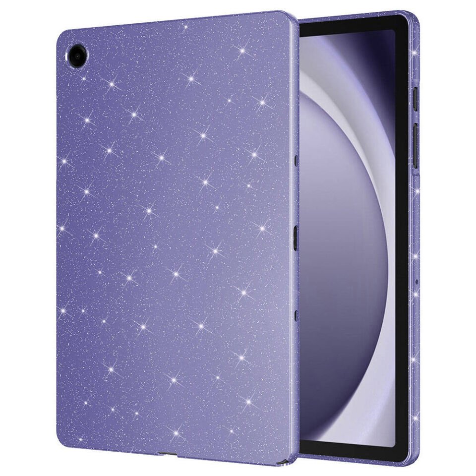 Samsung Galaxy Tab A9 Plus SM-X210 11'' Tablet Kılıf Simli Glittering Tam Korumalı (Koton Case) Gümüş