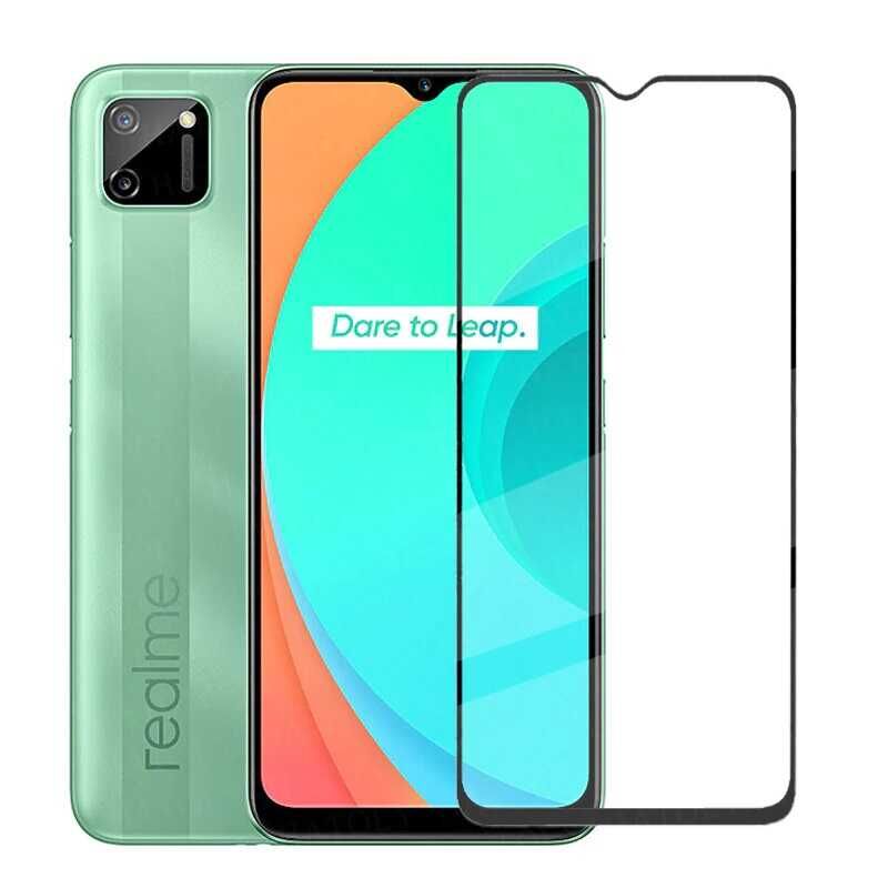 Realme C25 HEPTEKİLETİŞİM Kenarları Kırılmaya Dayanıklı Cam Ekran Koruyucu