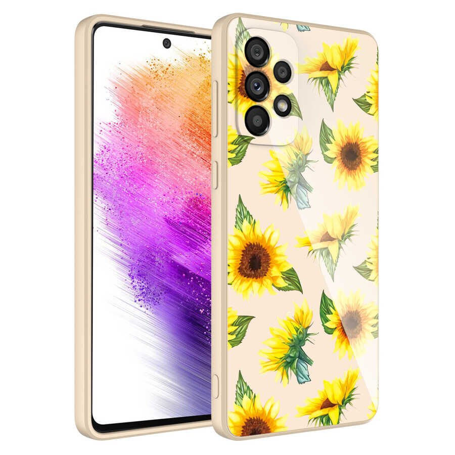 Samsung Galaxy A33 5G Kılıf Kamera Korumalı Bulut Desenli Renkli Sert Parlak Silikon Kapak (Epoksi) NO2