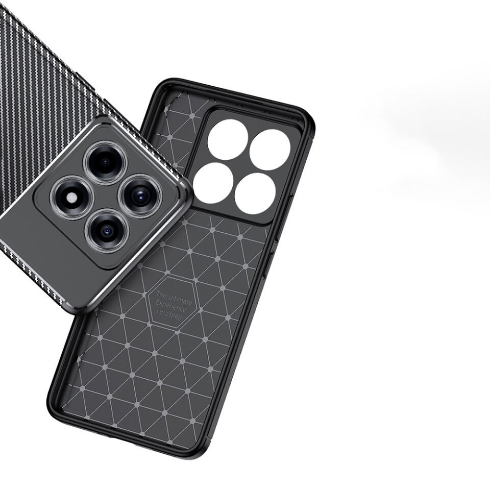 Xiaomi 14T Pro Kılıf Kamera Çıkıntılı Karbon Fiber Dokulu Renk Atmaz Kapak (NEGRO) Siyah