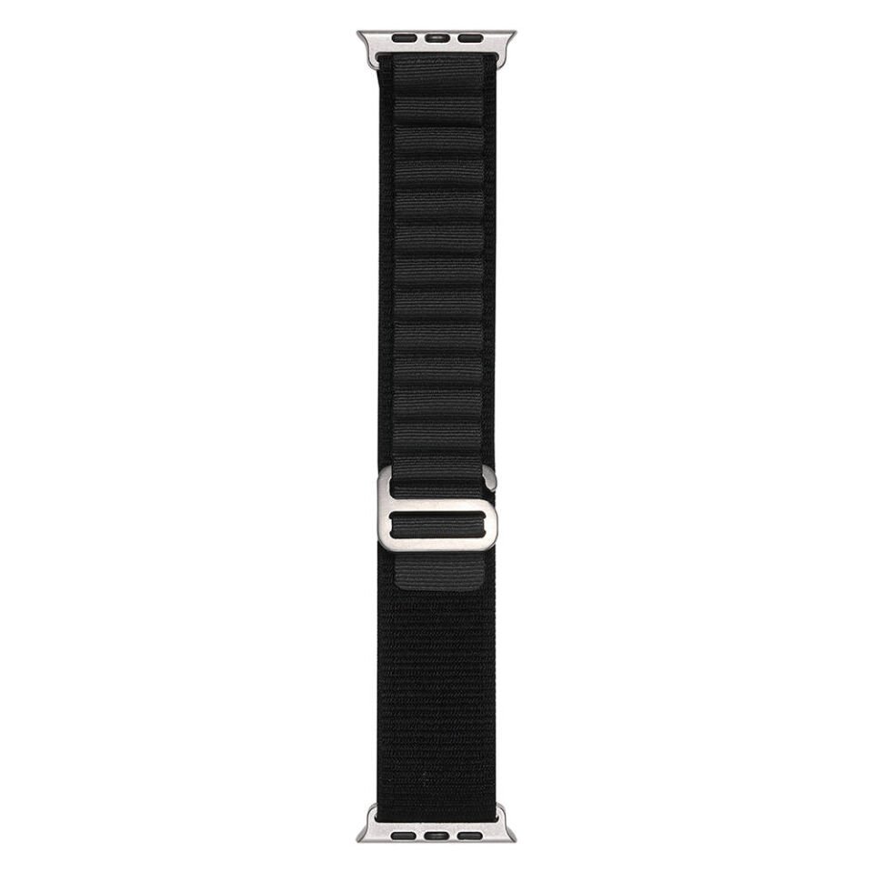 Apple Watch 2/3/4/5/6/7/8/9/se/nike 38mm 40mm 41mm Hasır Kordon Tasarım (band-74) Siyah-Gri
