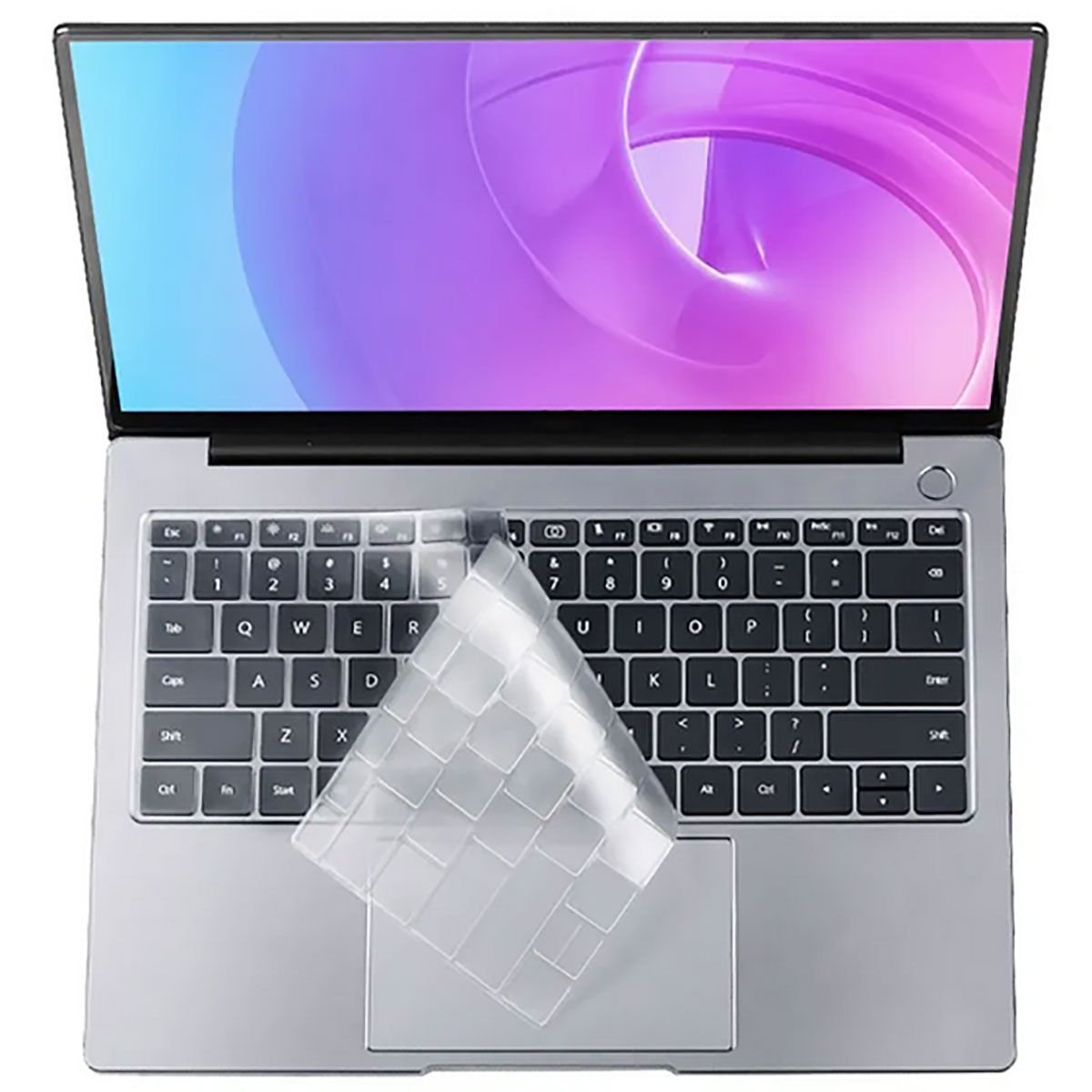 Apple Macbook 16' Touch Bar A2141 Klavye Koruyucu Transparan Buzlu Silikon Ped (T-K) Renksiz