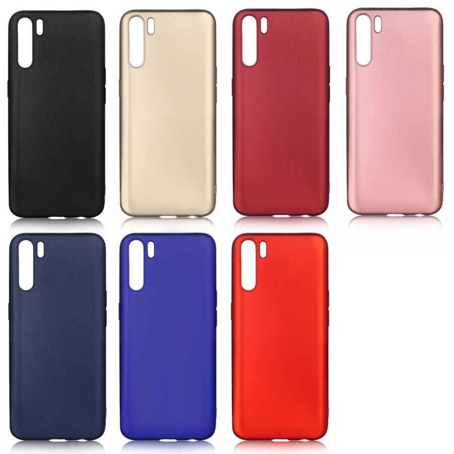Oppo Reno 3 Kılıf Yumuşak Dokulu Soft Esnek İnce Mat Renkli Silikon Kapak (PREMİER) Rose Gold