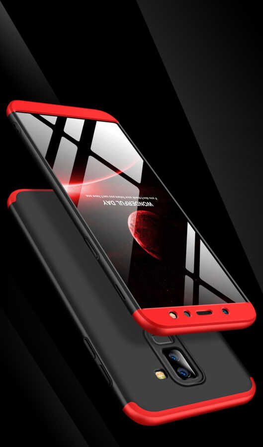 Samsung Galaxy A6 Plus 2018 Kılıf 360 Tam Koruma Ön Ve Arka Sert Mika Kapak Orjinal Ays Gkk Kapak Siyah
