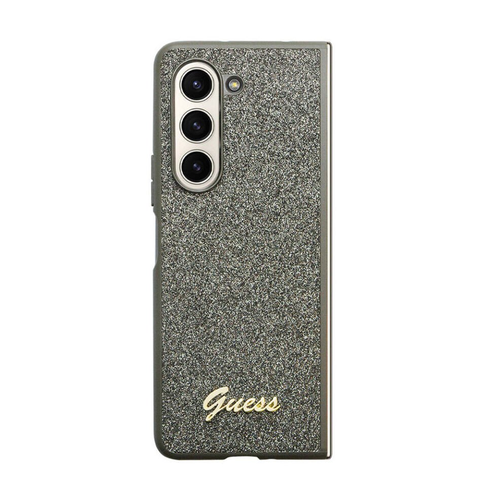 Samsung Galaxy Z Fold 5 Kılıf Guess Orjinal Lisanslı Yazı Logolu Glitter Flakes Kapak