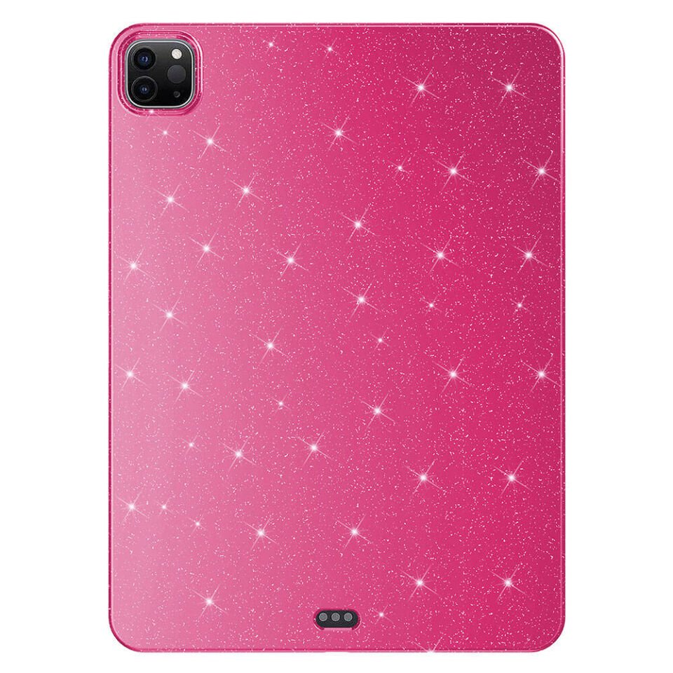 1'' (MNXD3TU/A) 2022 M2 Kılıf Simli Glittering Tam Korumalı (Koton Case) Pembe Koyu