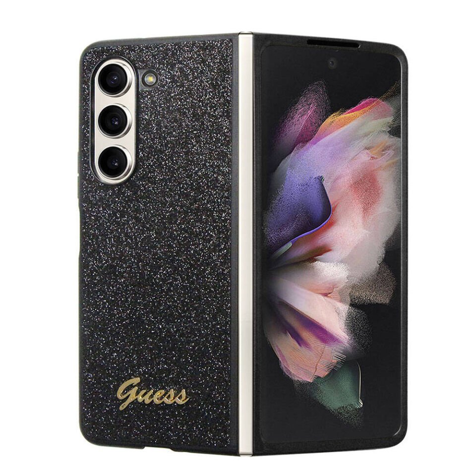 Samsung Galaxy Z Fold 5 Kılıf Guess Orjinal Lisanslı Yazı Logolu Glitter Script Kapak