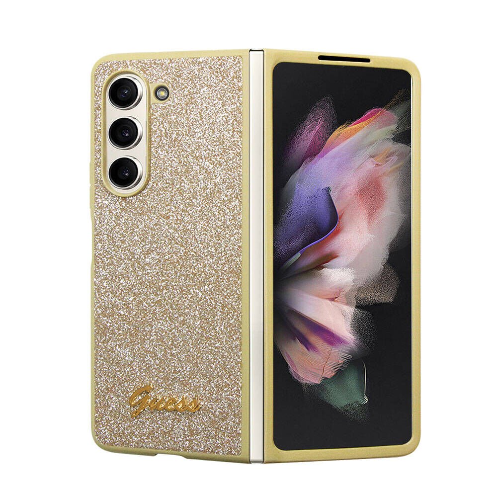 Samsung Galaxy Z Fold 5 Kılıf Guess Orjinal Lisanslı Yazı Logolu Glitter Script Kapak