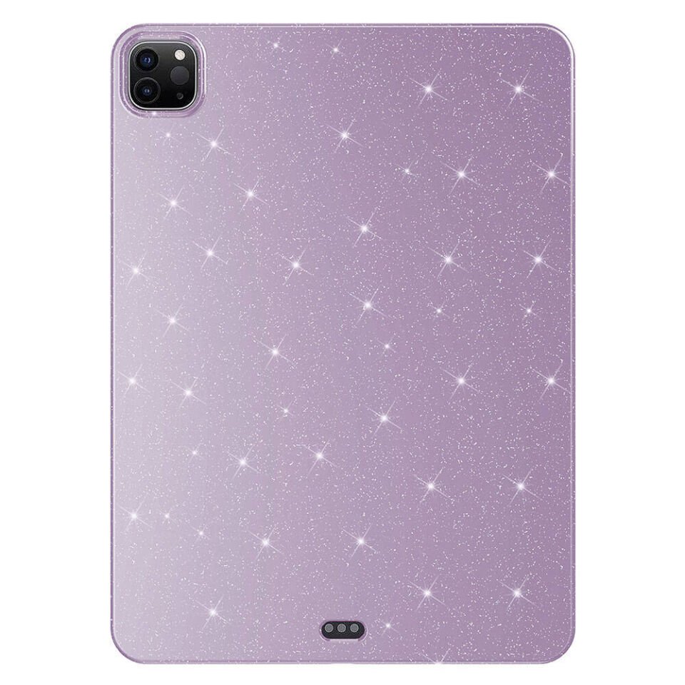 Apple iPad Pro 11'' (MNXD3TU/A) 2022 M2 Kılıf Simli Glittering Tam Korumalı (Koton Case) Gümüş