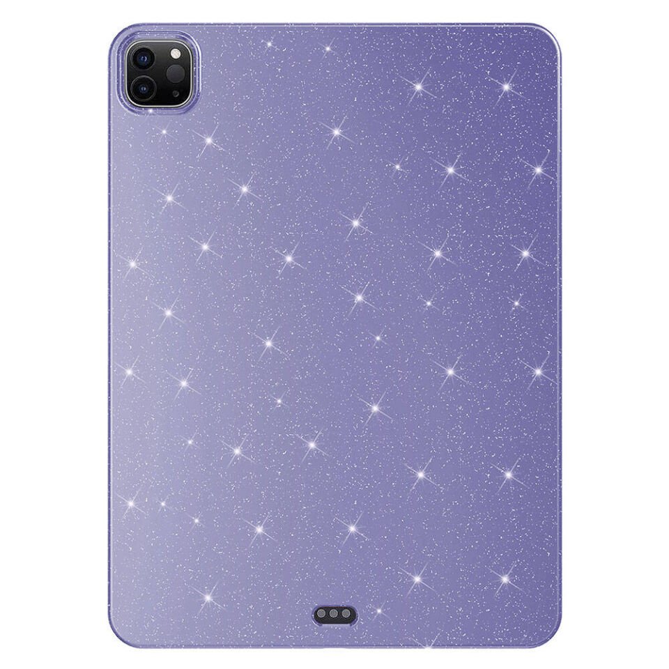 Apple iPad Pro 11'' (MNXD3TU/A) 2022 M2 Kılıf Simli Glittering Tam Korumalı (Koton Case) Gümüş