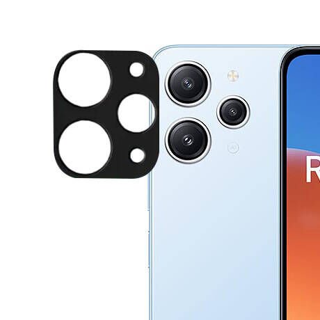 Xiaomi Redmi 12 Kamera Lens Koruyucu Siyah Çerçeveli Korunaklı (3D K.C) Siyah